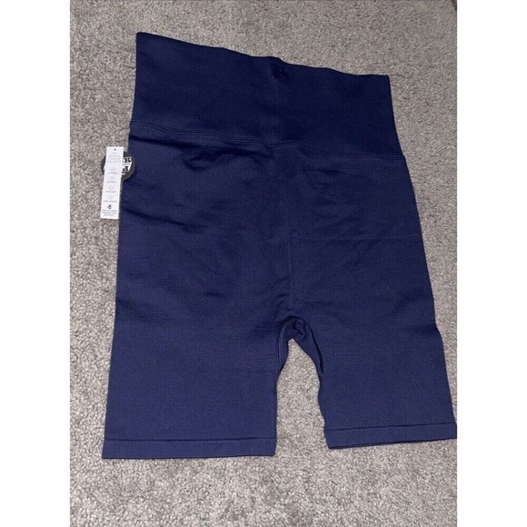 Victoria's Secret PINK Adjustable Waist Soft Flip It Bike Shorts Blue NWT LARGE - Picture 2 of 4